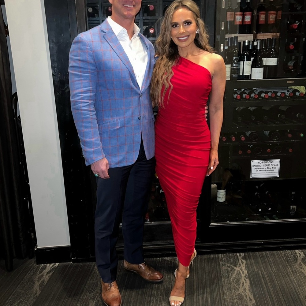 NORMA KAMALI DIANA GOWN IN RED
